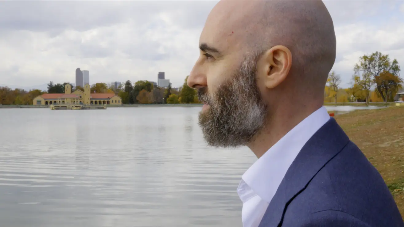 Adam Fonta, Colorado pedestrian accident attorney, at a Colorado park | Lionheart Injury Law
