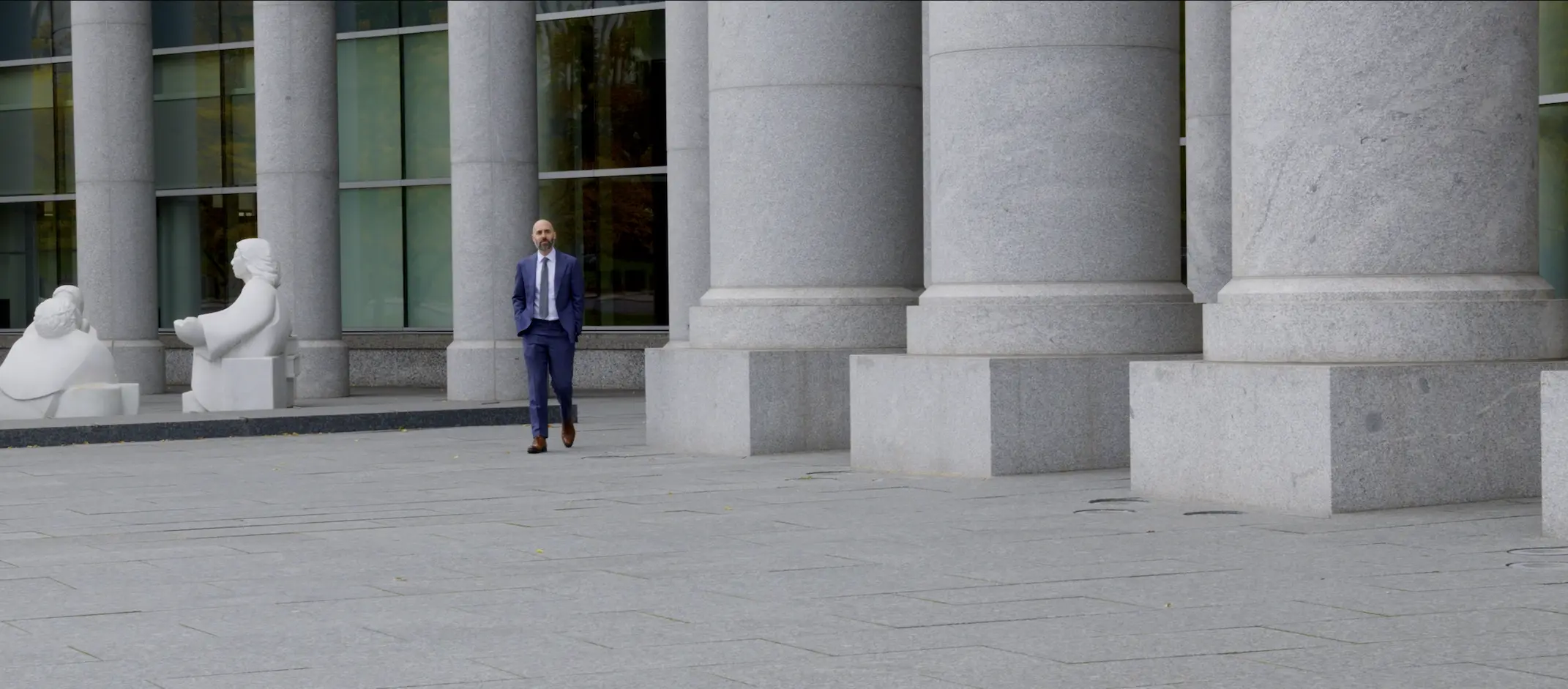 Adam Fonta, Denver spinal cord injury lawyer, outside the Denver courthouse | Lionheart Injury Law