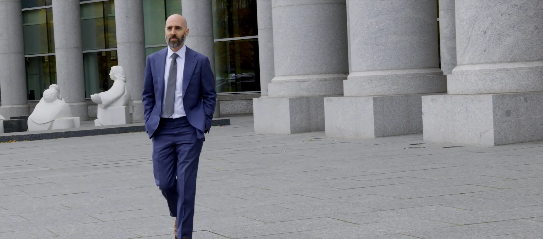 Adam Fonta, Denver T-bone accident lawyer, outside the Denver courthouse | Lionheart Injury Law