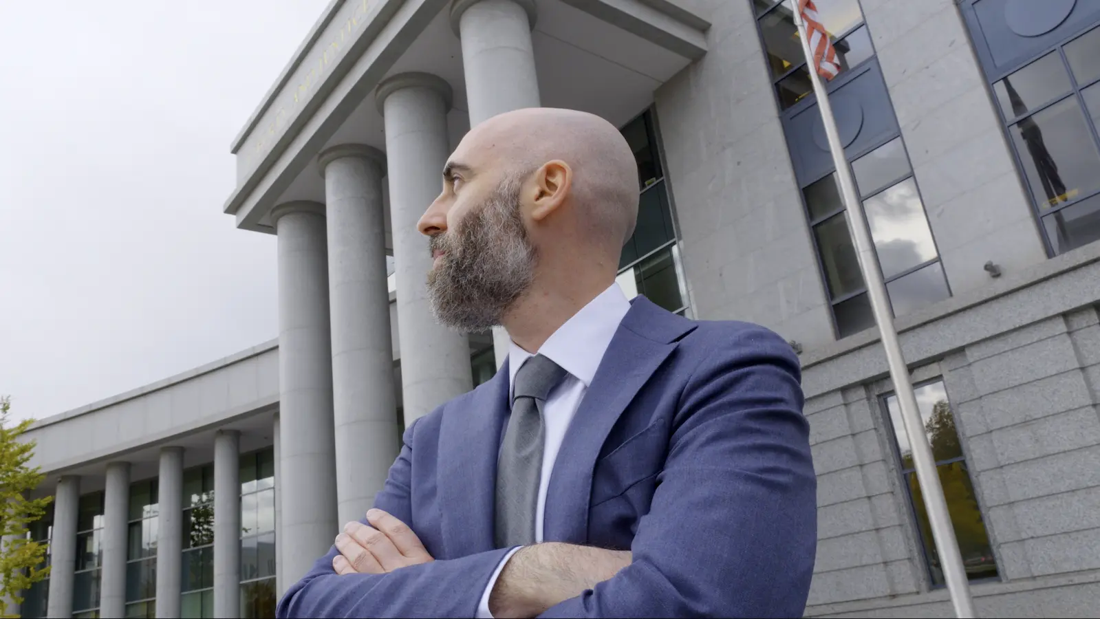 Adam Fonta, Denver brain injury lawyer, outside the Denver courthouse | Lionheart Injury Law