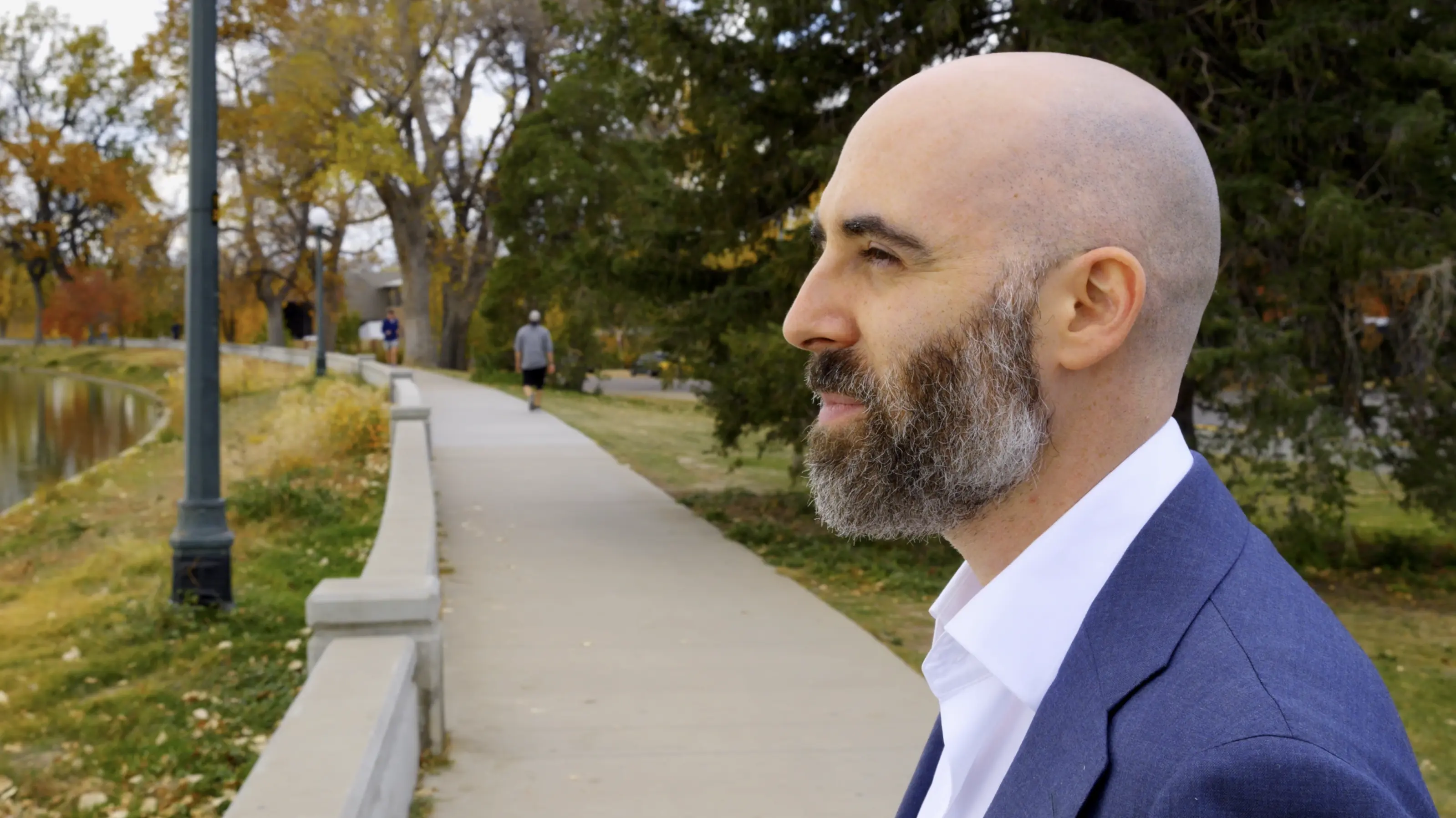 Denver car accident lawyer Adam Fonta at a Denver park | Lionheart Injury Law