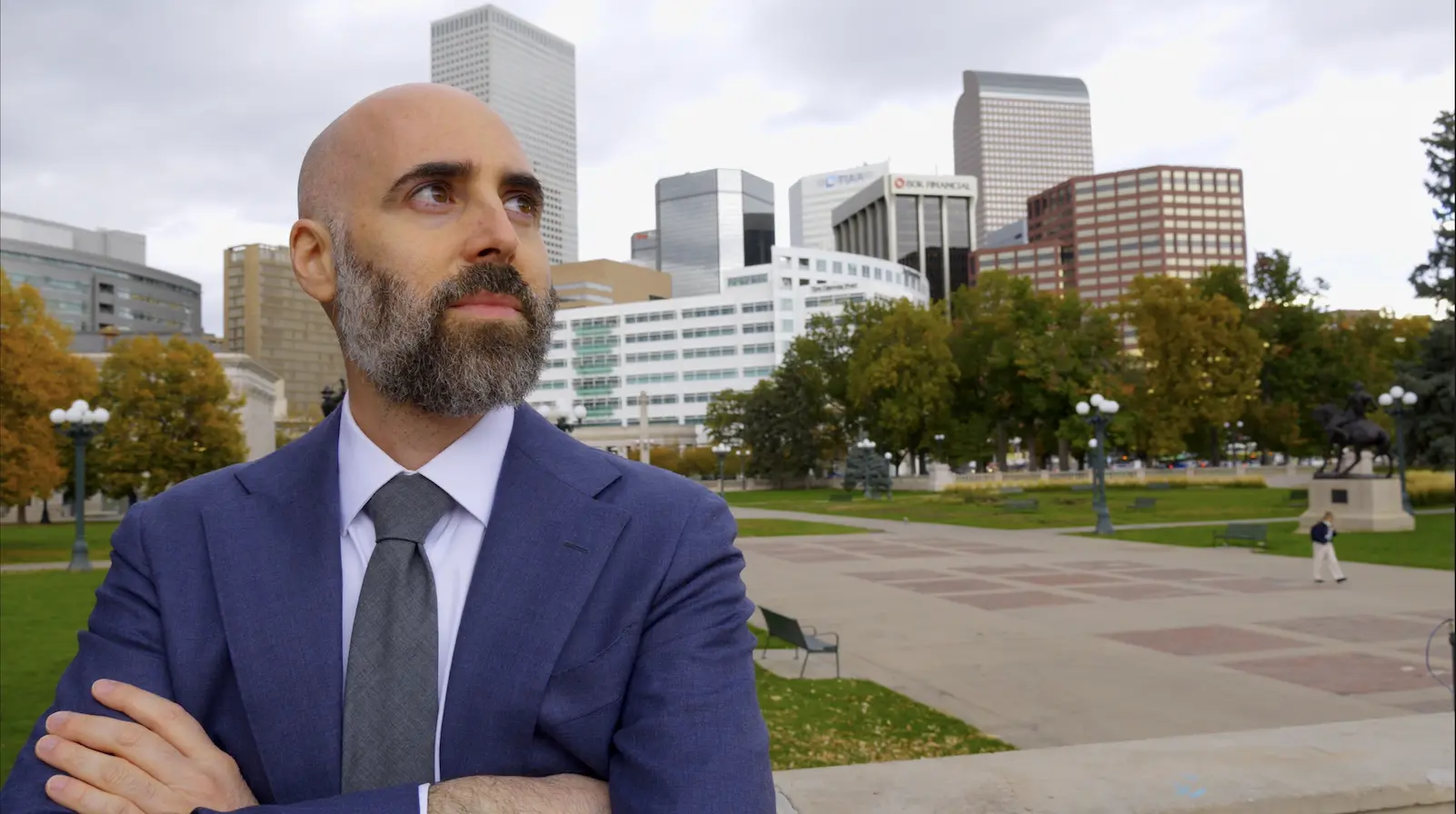 Adam Fonta, Denver bus accident lawyer, in downtown Denver | Lionheart Injury Law